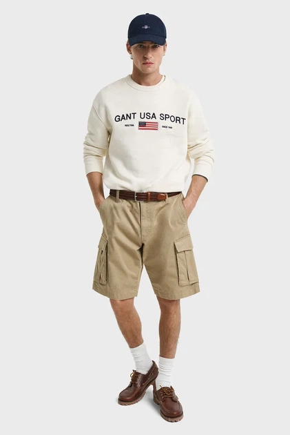 Чоловічі бежеві шорти RELAXED TWILL CARGO SHORTS Gant 32 205069 - Фото 2 Чоловічі бежеві шорти RELAXED TWILL CARGO SHORTS Gant 32 205069 - изображение 2
