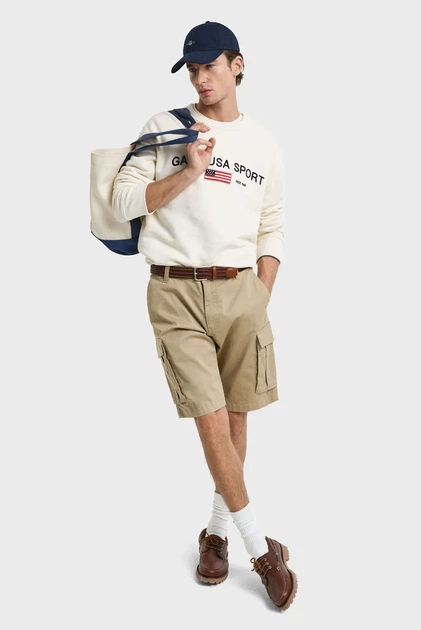 Чоловічі бежеві шорти RELAXED TWILL CARGO SHORTS Gant 32 205069 - Фото 3 Чоловічі бежеві шорти RELAXED TWILL CARGO SHORTS Gant 32 205069 - изображение 3
