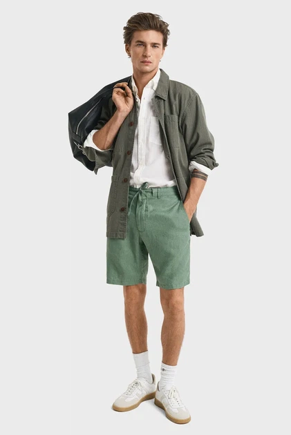 Чоловічі зелені лляні шорти RELAXED LINEN DS SHORTS Gant XL 205073 - зображення 2