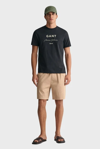 Чоловічі бежеві шорти DRAWSTRING LOGO Gant XL 205075 - Фото 2 Чоловічі бежеві шорти DRAWSTRING LOGO Gant XL 205075 - изображение 2