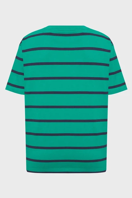 Чоловіча зелена футболка у смужку STRIPED SS Gant L 2003298 - Фото 2 Чоловіча зелена футболка у смужку STRIPED SS Gant L 2003298 - изображение 2