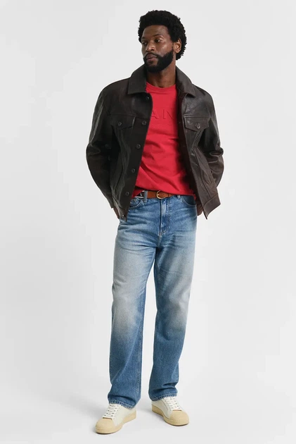 Чоловіча червона футболка EMBOSSED SS T-SHIRT Gant S 2003339 - изображение 2