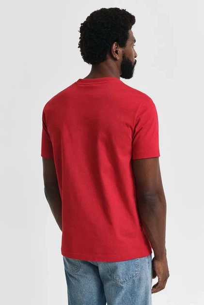 Чоловіча червона футболка EMBOSSED SS T-SHIRT Gant S 2003339 - изображение 3