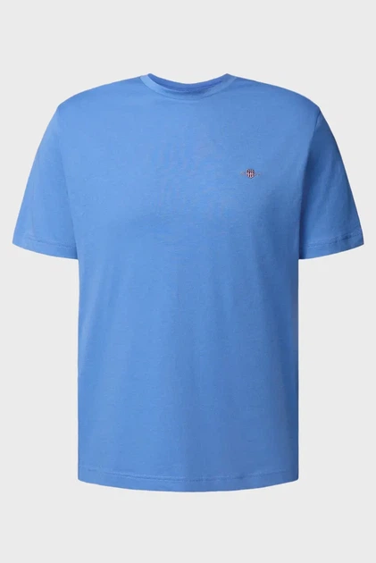 Чоловіча блакитна футболка REG SHIELD SS T-SHIRT Gant L 2003184 - изображение 5