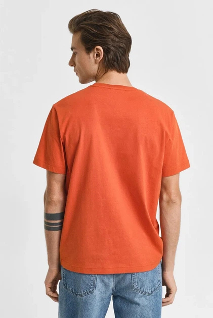 Чоловіча помаранчева футболка REG SHIELD SS T-SHIRT Gant S 2003184 - изображение 3