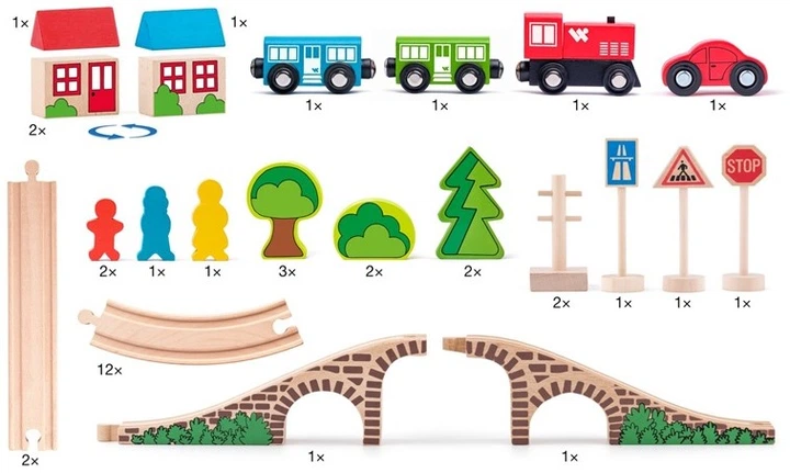 Drewniana kolejka Woody Land Ósemka 40 elementów (30616) (8591864930616) - obraz 4