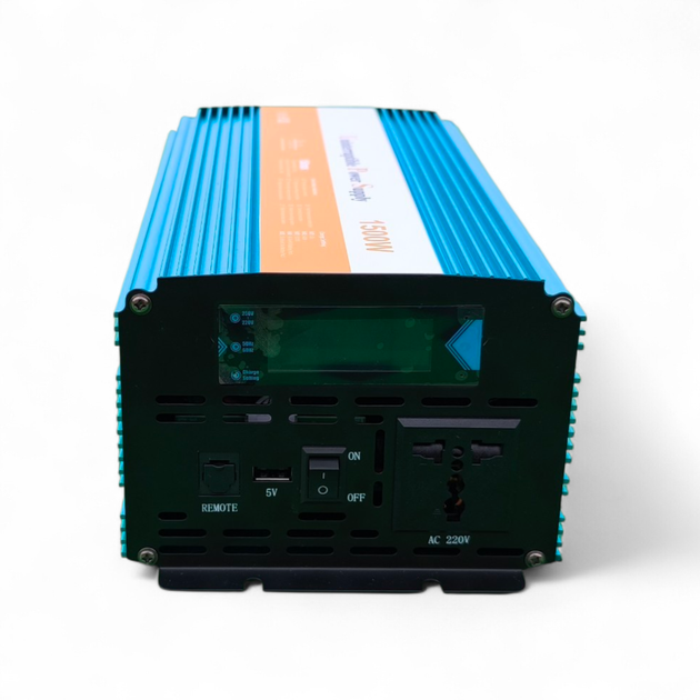 Інвертор HOULI UPS 1500W 12V–220V із чистою синусоїдою, функцією ДБЖ та зарядкою АКБ до 15A - зображення 4