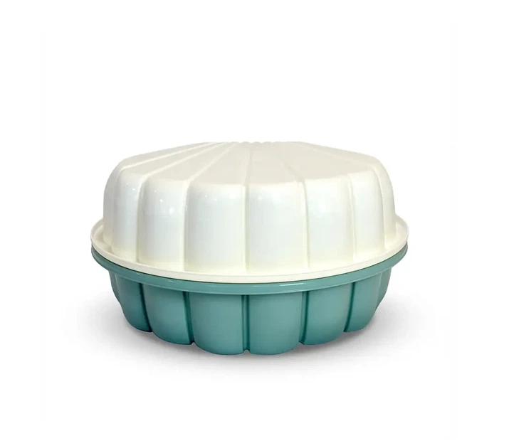 Детская песочница ракушка пластиковая 80 х 81 х 20 см DOLONI 01236/08 с крышкой белая бирюзовая - изображение 3