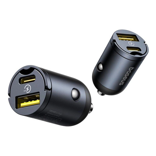 Автомобільний зарядний пристрій Зарядка в авто Baseus Tiny Star Mini Car Charger 1USB/1Type-C, 30W/3A, PD/QC (C00035001121-02) Black - зображення 5