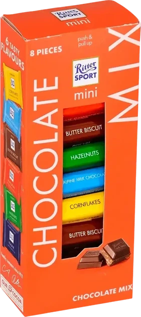 Набор мини шоколадок Ritter Sport Mini Chocolate Mix 8 шт 133 г - Фото 1 Набор мини шоколадок Ritter Sport Mini Chocolate Mix 8 шт 133 г - изображение 1