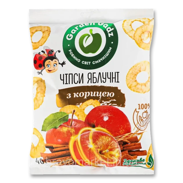 Чипсы яблочные Garden Gadz с корицей 40 г - изображение 2