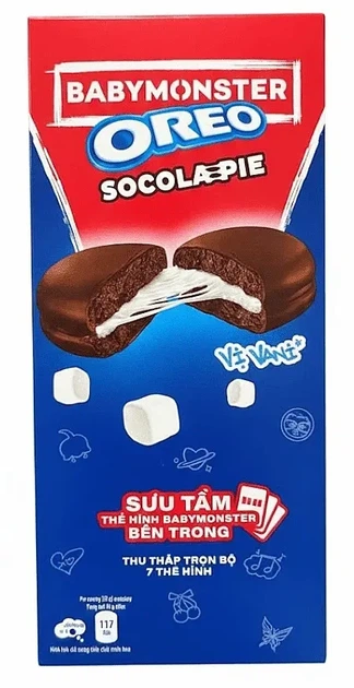 Печиво Oreo Babymonster Socolapie з ванільним маршмелоу в шоколаді (з колекційними картками) 168 г - зображення 2
