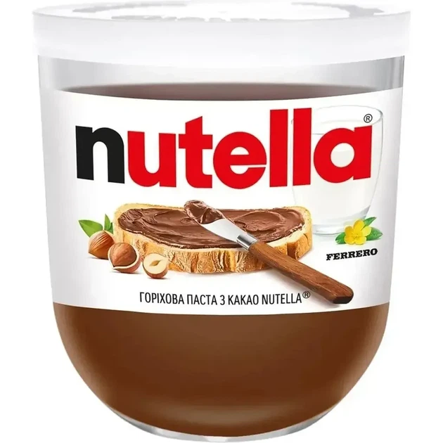 Шоколадная паста Nutella с лесными орехами и какао 200 г (банка) - Фото 1 Шоколадная паста Nutella с лесными орехами и какао 200 г (банка) - изображение 1