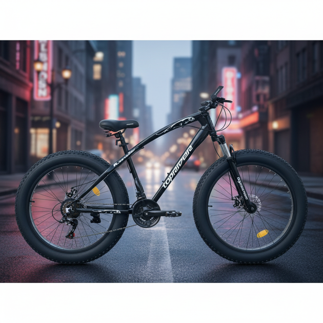 Велосипед фэтбайк Toprider 215 колеса 26" рама 17" черный сталь - Фото 2 Велосипед фэтбайк Toprider 215 колеса 26" рама 17" черный сталь - изображение 2