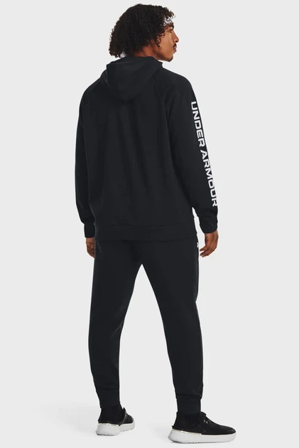 Чоловічий чорний спортивний костюм (худі, штани) UA Rival Fleece Suit Under Armour LGT 1379768-001 - изображение 2