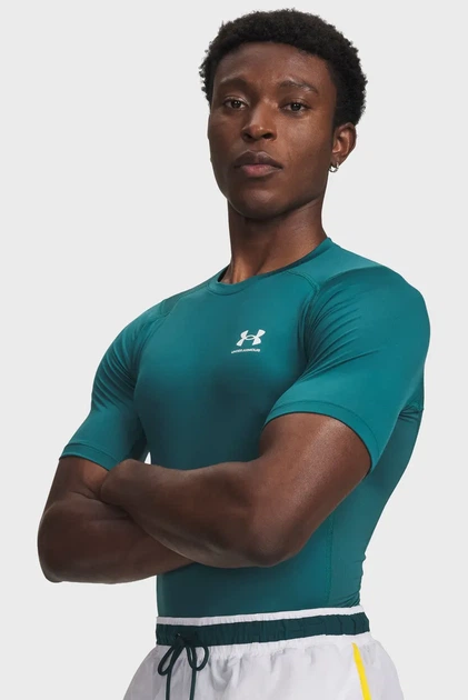 Чоловіча зелена футболка UA HG Armour Comp SS-GRN Under Armour SM 1361518-338 - Фото 1 Чоловіча зелена футболка UA HG Armour Comp SS-GRN Under Armour SM 1361518-338 - изображение 1