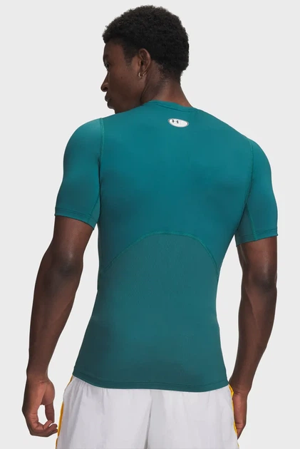 Чоловіча зелена футболка UA HG Armour Comp SS-GRN Under Armour SM 1361518-338 - Фото 2 Чоловіча зелена футболка UA HG Armour Comp SS-GRN Under Armour SM 1361518-338 - изображение 2