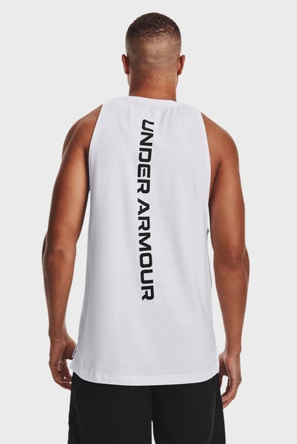 Чоловіча біла майка UA BASELINE COTTON TANK Under Armour M 1361901-100 - зображення 2