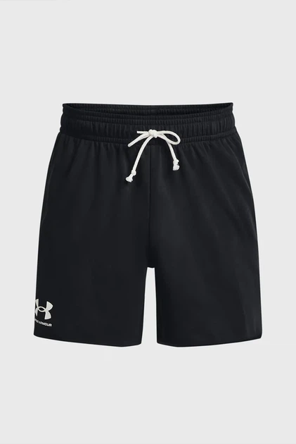 Чоловічі чорні шорти UA Rival Terry 6in Short Under Armour L 1382427-001 - Фото 5 Чоловічі чорні шорти UA Rival Terry 6in Short Under Armour L 1382427-001 - изображение 5