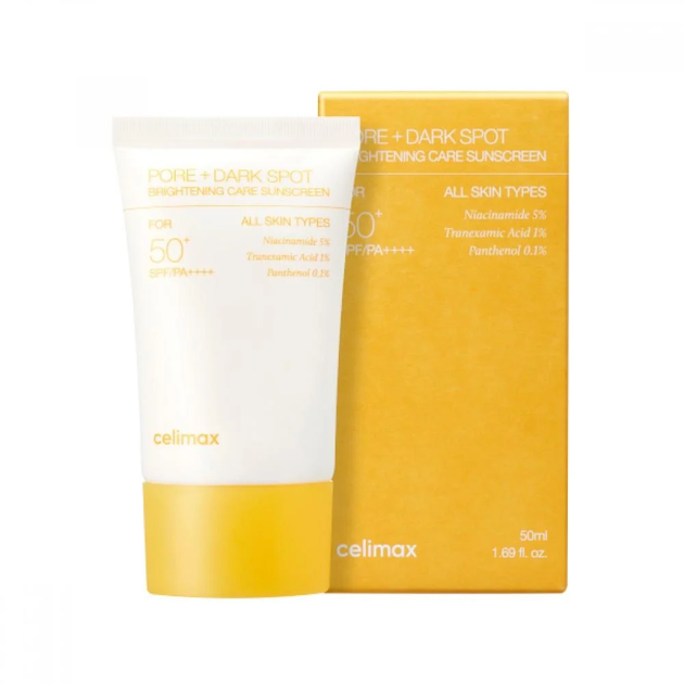 Освітлювальний сонцезахисний крем Celimax Pore + Dark Spot Brightening Care Sunscreen – SPF50+ PA++++ - Фото 1 Освітлювальний сонцезахисний крем Celimax Pore + Dark Spot Brightening Care Sunscreen – SPF50+ PA++++ - изображение 1
