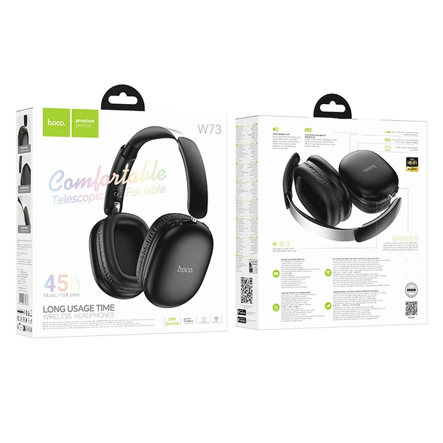 Бездротові накладні навушники HOCO W73 Graceful BT headphones(App) Black (6942007674867) - изображение 2