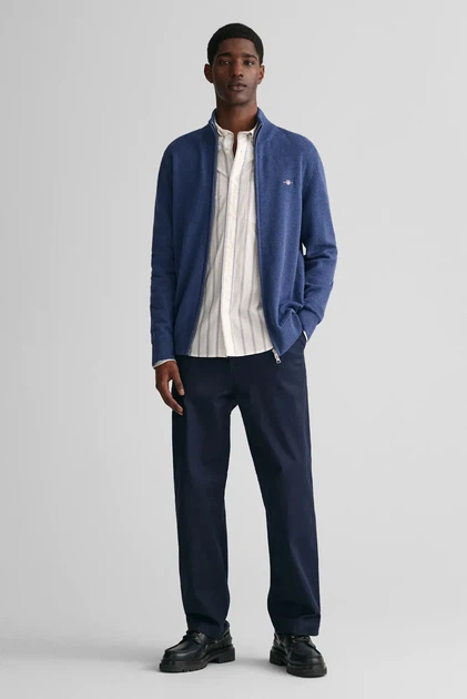 Чоловічий синій кардиган CASUAL COTTON ZIP Gant S 8030164 - изображение 2