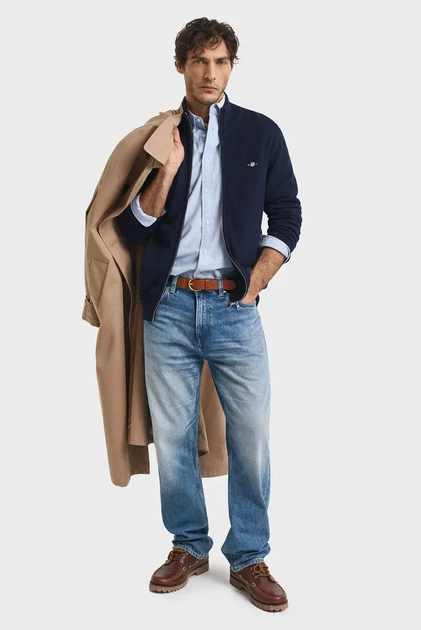 Чоловічий темно-синій кардиган CASUAL COTTON ZIP Gant S 8030164 - изображение 2