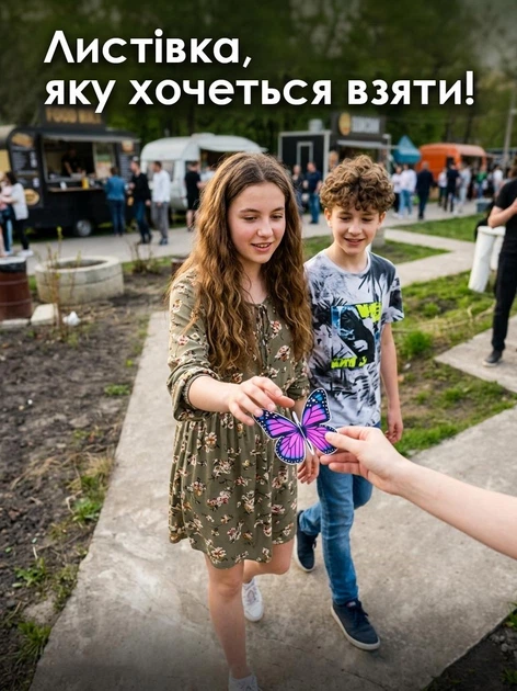 Флаєр 3Д Метелик Рекламний флаєр розкладний 3D флаєр - Фото 3 Флаєр 3Д Метелик Рекламний флаєр розкладний 3D флаєр - изображение 3