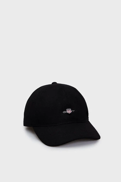 Чоловіча чорна шерстяна кепка SHIELD MELTON CAP Gant OS 9900212 - Фото 1 Чоловіча чорна шерстяна кепка SHIELD MELTON CAP Gant OS 9900212 - зображення 1