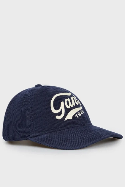 Чоловіча темно-синя вельветова кепка LOGO WASHED CORD CAP Gant OS 9900248 - Фото 1 Чоловіча темно-синя вельветова кепка LOGO WASHED CORD CAP Gant OS 9900248 - изображение 1