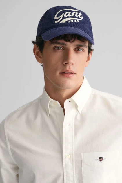 Чоловіча темно-синя вельветова кепка LOGO WASHED CORD CAP Gant OS 9900248 - Фото 2 Чоловіча темно-синя вельветова кепка LOGO WASHED CORD CAP Gant OS 9900248 - изображение 2