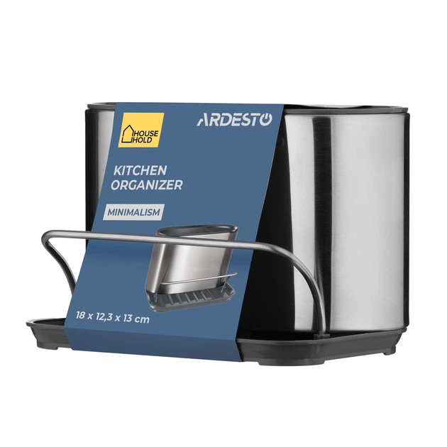 Органайзер для кухни ARDESTO Minimalism пластик сталь 18х12.3х13 см темно-серый (ARHK4505GS) - изображение 5