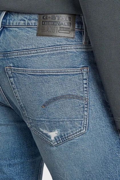 Чоловічі блакитні джинси 3301 Slim G-Star RAW 33-32 51001,D936 - зображення 5
