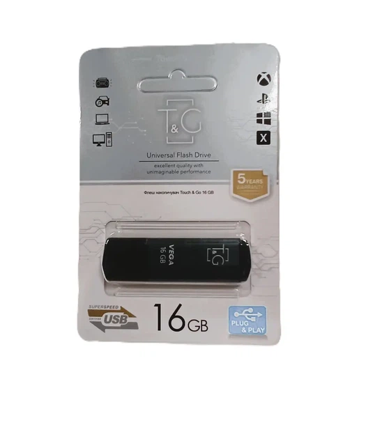 Флешка T&G Vega 121 16GB сірий - Фото 1 Флешка T&G Vega 121 16GB сірий - изображение 1