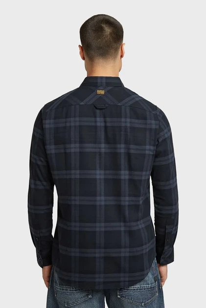 Чоловіча темно-синя картата сорочка Bristum 2.0 Slim Shirt l/s/ G-Star S D23553,D748 - Фото 4 Чоловіча темно-синя картата сорочка Bristum 2.0 Slim Shirt l/s/ G-Star S D23553,D748 - изображение 4