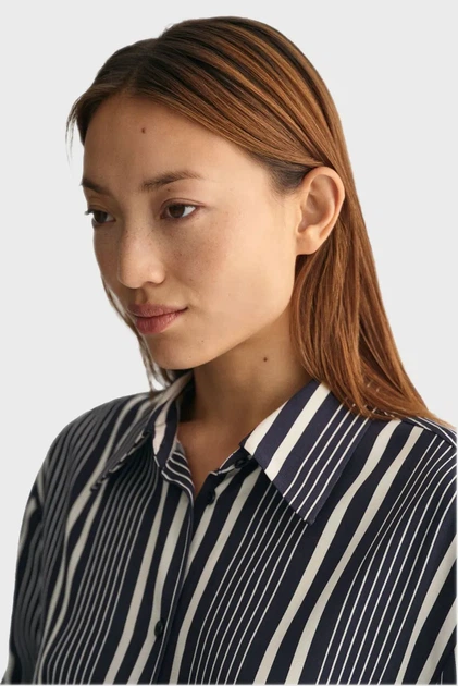 Жіноча темно-синя сорочка у смужку REL STRIPED Gant 38 4300285 - изображение 3