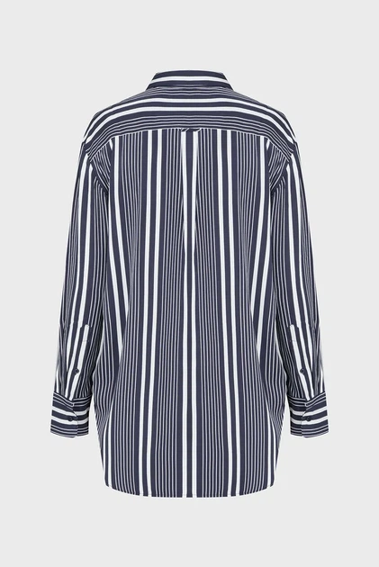 Жіноча темно-синя сорочка у смужку REL STRIPED Gant 38 4300285 - изображение 8