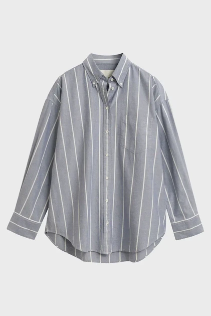 Жіноча блакитна сорочка у смужку OS STRIPED CLASSIC OXFORD Gant 38 4300525 - Фото 7 Жіноча блакитна сорочка у смужку OS STRIPED CLASSIC OXFORD Gant 38 4300525 - изображение 7