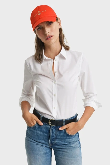 Жіноча біла сорочка SLIM POPLIN SOLID Gant 34 4300486 - зображення 5
