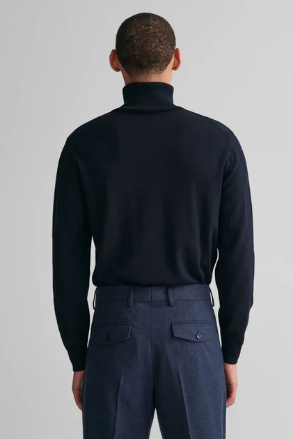 Чоловічий темно-синій гольф CLASSIC COTTON ROLLERNECK Gant XL 8030563 - изображение 3