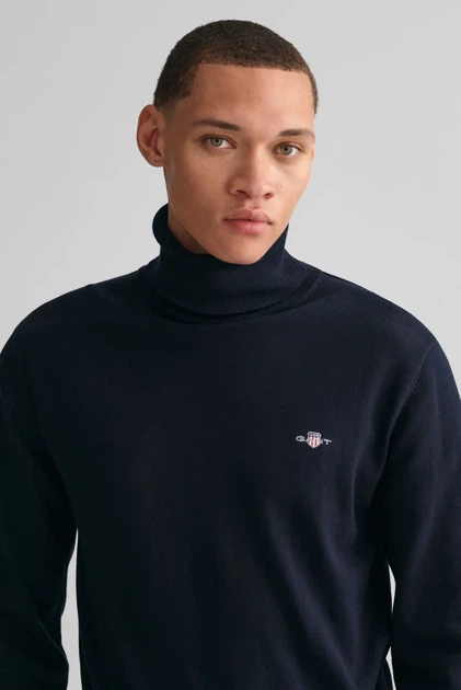 Чоловічий темно-синій гольф CLASSIC COTTON ROLLERNECK Gant XL 8030563 - изображение 4