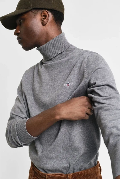 Чоловічий сірий гольф CLASSIC COTTON ROLLERNECK Gant XXL 8030563 - изображение 6