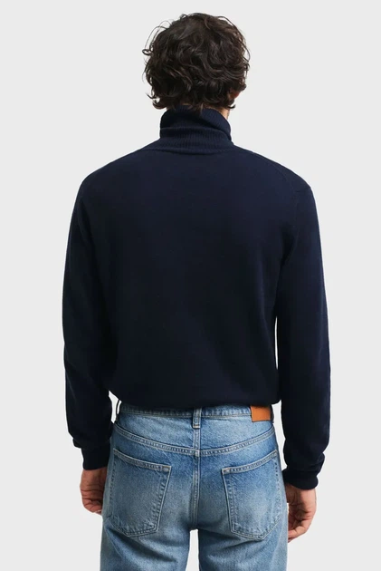 Чоловічий темно-синій гольф ROLLNECK Gant S 8060070 - Фото 3 Чоловічий темно-синій гольф ROLLNECK Gant S 8060070 - изображение 3