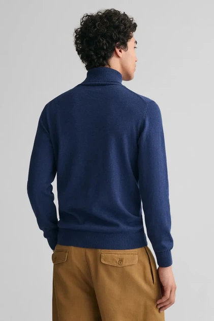 Чоловічий синій гольф ROLLNECK Gant XXL 8060070 - Фото 3 Чоловічий синій гольф ROLLNECK Gant XXL 8060070 - изображение 3