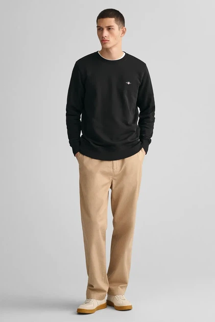 Чоловічий чорний світшот REG SHIELD C-NECK SWEAT Gant XXL 2006065 - изображение 2