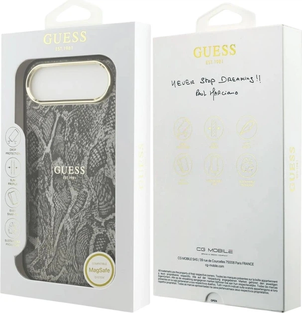 Etui Guess Python Pattern MagSafe do Apple iPhone Air Black (3666339535322) - obraz 8