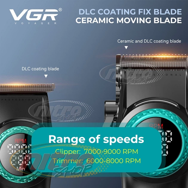 Комплект VGR STEPLERSS PRO 3 IN 1 BLACK машинка для стрижки (Clipper) триммер электробритва - изображение 4