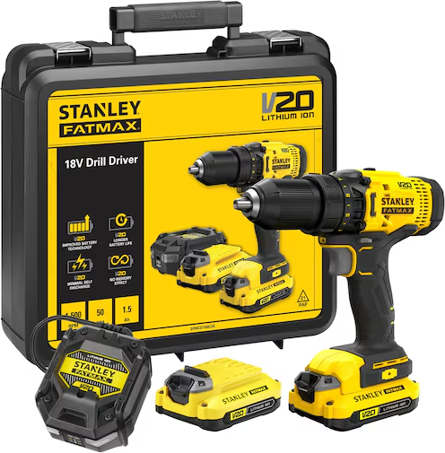 Wiertarko-wkrętarka akumulatorowa Stanley FatMax V20 18V z 2 akumulatorami 1.5 Ah (SFMCD700C2K-QW) - obraz 2