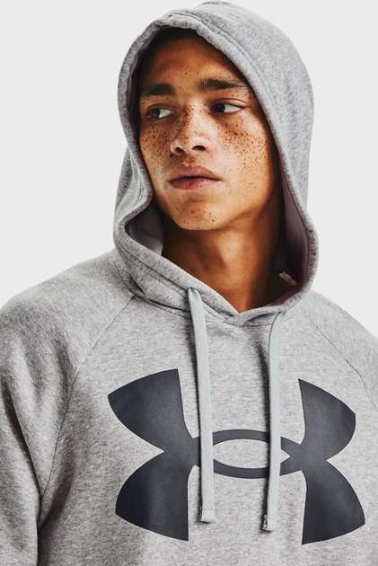 Чоловіче сіре худі UA Rival Fleece Big Logo HD Under Armour L 1357093-011 - зображення 4