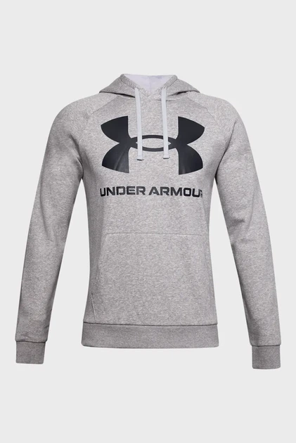 Чоловіче сіре худі UA Rival Fleece Big Logo HD Under Armour L 1357093-011 - зображення 5